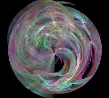 Siyah Renk Üzerine Bir Dijital Fraktal Resmi