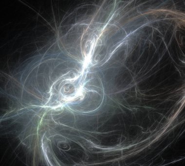 Siyah Renk Üzerine Bir Dijital Fraktal Resmi