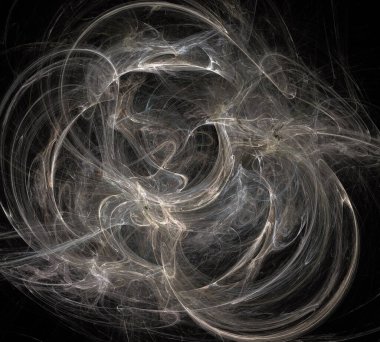 Siyah Renk Üzerine Bir Dijital Fraktal Resmi