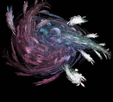 Siyah Renk Üzerine Bir Dijital Fraktal Resmi