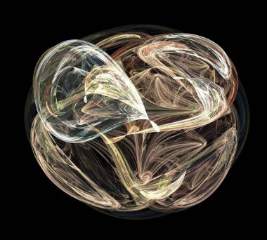 Siyah Renk Üzerine Bir Dijital Fraktal Resmi