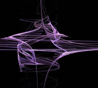 Siyah Renk Üzerine Bir Dijital Fraktal Resmi