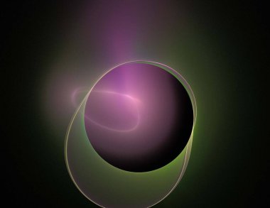 Siyah Renk Üzerine Bir Dijital Fraktal Resmi