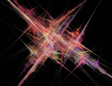 Siyah Renk Üzerine Bir Dijital Fraktal Resmi