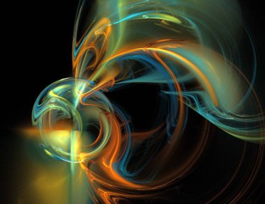 Siyah Renk Üzerine Bir Dijital Fraktal Resmi