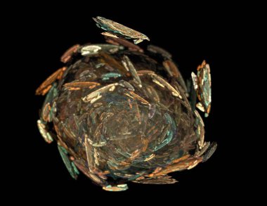 Siyah Renk Üzerine Bir Dijital Fraktal Resmi