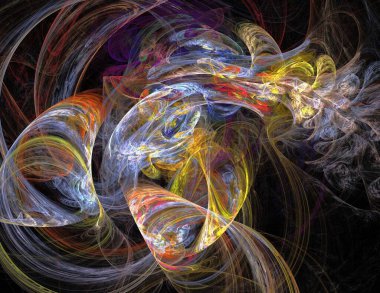 Siyah Renk Üzerine Bir Dijital Fraktal Resmi