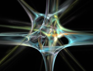 Siyah Renk Üzerine Bir Dijital Fraktal Resmi