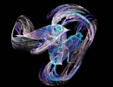 Siyah Renk Üzerine Bir Dijital Fraktal Resmi