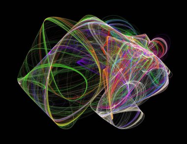 Siyah Renk Üzerine Bir Dijital Fraktal Resmi