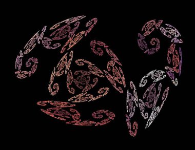 Siyah Renk Üzerine Bir Dijital Fraktal Resmi