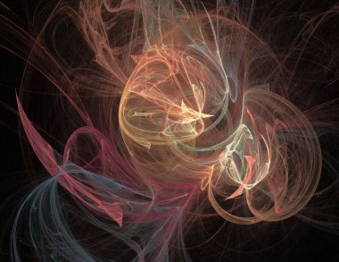 Siyah Renk Üzerine Bir Dijital Fraktal Resmi