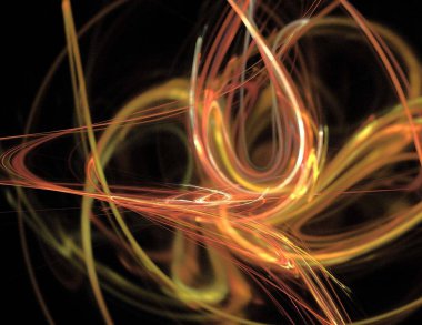 Siyah Renk Üzerine Bir Dijital Fraktal Resmi