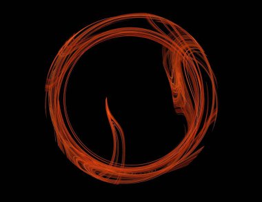 Siyah Renk Üzerine Bir Dijital Fraktal Resmi