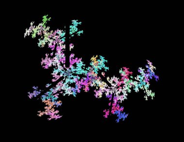 Siyah Renk Üzerine Bir Dijital Fraktal Resmi