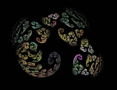 Siyah Renk Üzerine Bir Dijital Fraktal Resmi