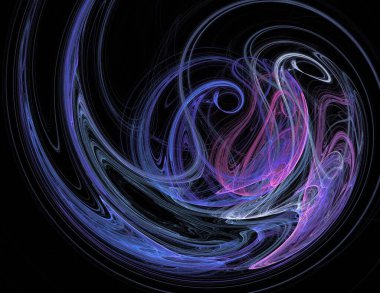 Siyah Renk Üzerine Bir Dijital Fraktal Resmi