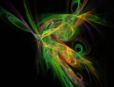 Siyah Renk Üzerine Bir Dijital Fraktal Resmi