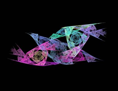 Siyah Renk Üzerine Bir Dijital Fraktal Resmi