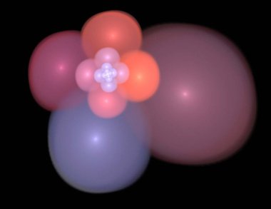 Siyah Renk Üzerine Bir Dijital Fraktal Resmi