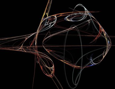 Siyah Renk Üzerine Bir Dijital Fraktal Resmi