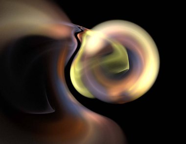 Siyah Renk Üzerine Bir Dijital Fraktal Resmi