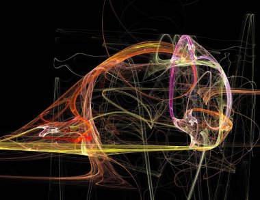 Siyah Renk Üzerine Bir Dijital Fraktal Resmi