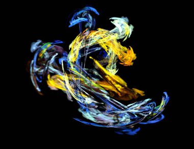 Siyah Renk Üzerine Bir Dijital Fraktal Resmi