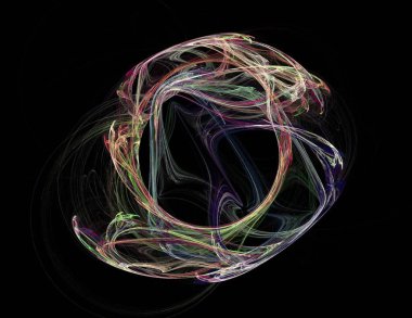 Siyah Renk Üzerine Bir Dijital Fraktal Resmi