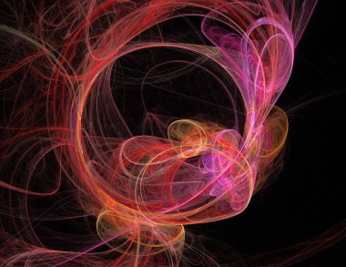 Siyah Renk Üzerine Bir Dijital Fraktal Resmi