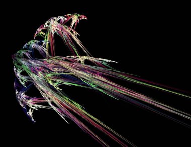 Siyah Renk Üzerine Bir Dijital Fraktal Resmi