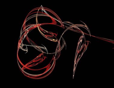 Siyah Renk Üzerine Bir Dijital Fraktal Resmi