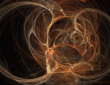 Siyah Renk Üzerine Bir Dijital Fraktal Resmi