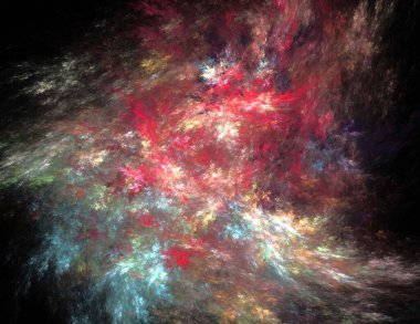 Siyah Renk Üzerine Bir Dijital Fraktal Resmi