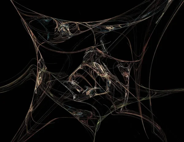 Siyah Renk Üzerine Bir Dijital Fraktal Resmi