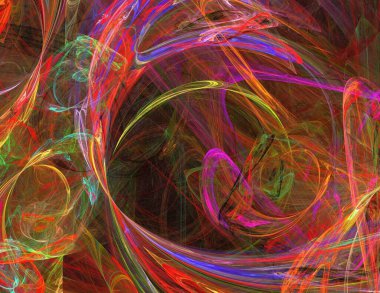 Siyah Renk Üzerine Bir Dijital Fraktal Resmi