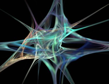 Siyah Renk Üzerine Bir Dijital Fraktal Resmi