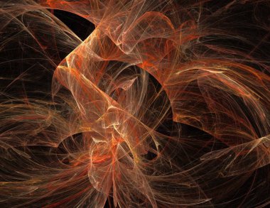 Siyah Renk Üzerine Bir Dijital Fraktal Resmi