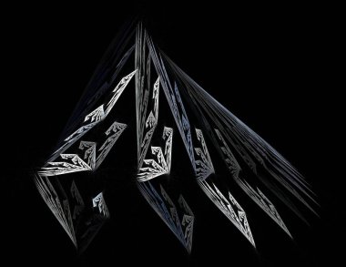 Siyah Renk Üzerine Bir Dijital Fraktal Resmi