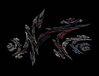 Siyah Renk Üzerine Bir Dijital Fraktal Resmi