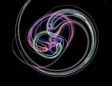 Siyah Renk Üzerine Bir Dijital Fraktal Resmi