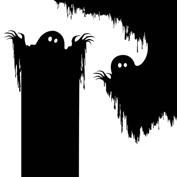 Halloween Nachtmerrie Monster Creepy Ghost Als Achtergrond — Stockvector