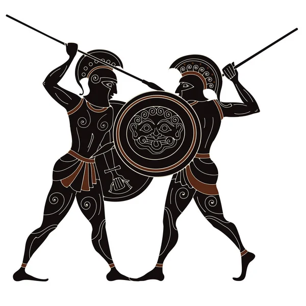 Αρχαία Ελληνική Ζωγραφική Αγγειοπλαστική Τέχνη Μεσογειακό Πολιτισμό Αρχαία Ελλάδα Μυθολογία Royalty Free Εικονογραφήσεις Αρχείου