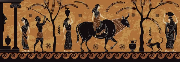 Eski mit ler, siyah figür çömlekçiliği. Avrupa.Zeus Treft.