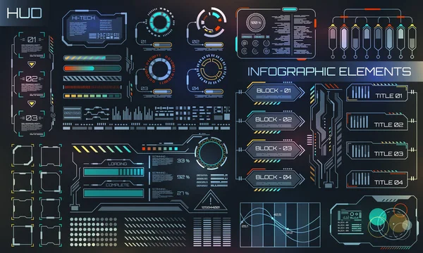 HUD UI iş app. fütüristik Kullanıcı arabirimi öğeleri Hud ve Infographic