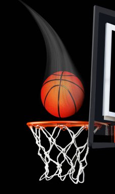 Bir hedef yapmak uçan basketbol.