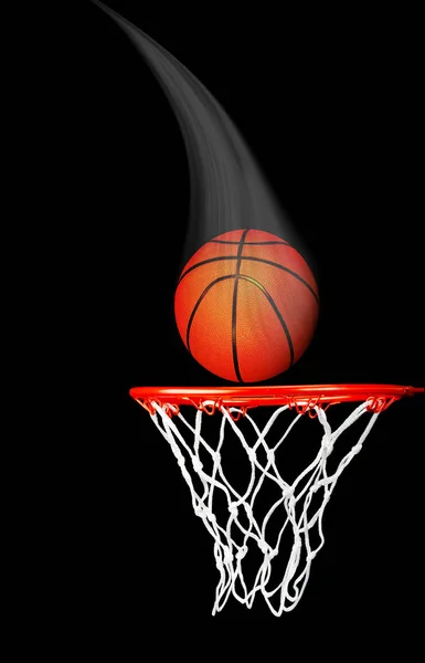 Basket Flyger Gör Ett Mål — Stockfoto