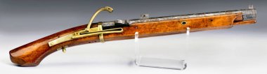Geç 18. yüzyılda yapımı antika Japon Bajo-Zutsu şeyden silah. Samuray süvari tarafından gerçekleştirildiği.