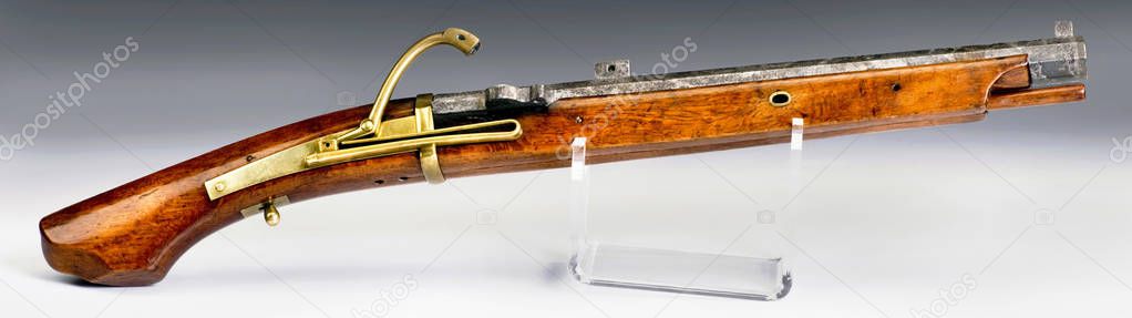 Antique Japanese Bajo-Zutsu Matchlock gun made in the late 18th Century. Was carried by Samurai Horseman.