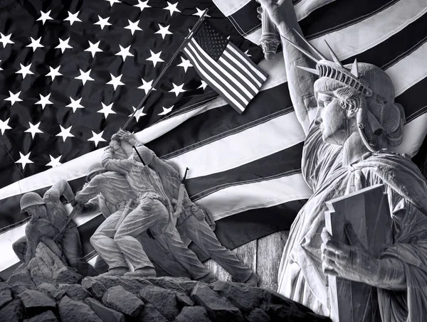 黒と白のすべてのための自由とアメリカの方法 — ストック写真